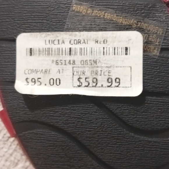 Clarks Bendables Red Gladiator Sandals Wedge Heel Strappy Sandal - Picture 11 of 12